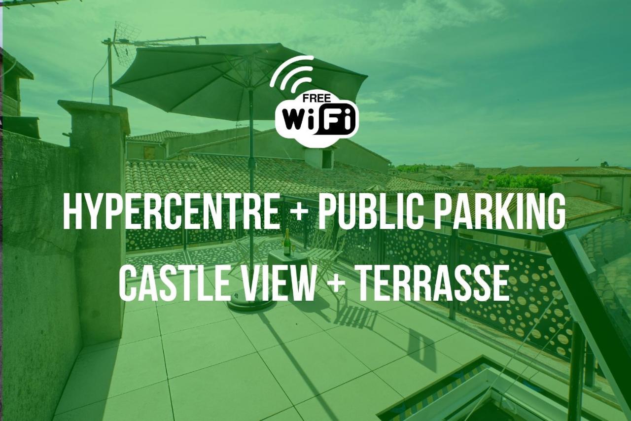 Mon Toit Carcassonnais •Hypercentre •Terrasse •Vue Apartment Carcassone Exterior photo
